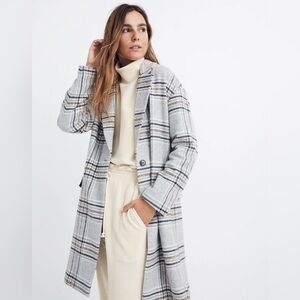 NWOT Madewell wool blend Italian Plaid Bryant Coat
